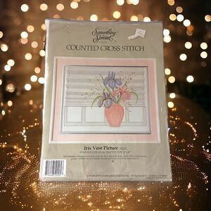 Candamar Cross Stitch Kit Iris In A Vase Something Special NEW OPEN END Complete
